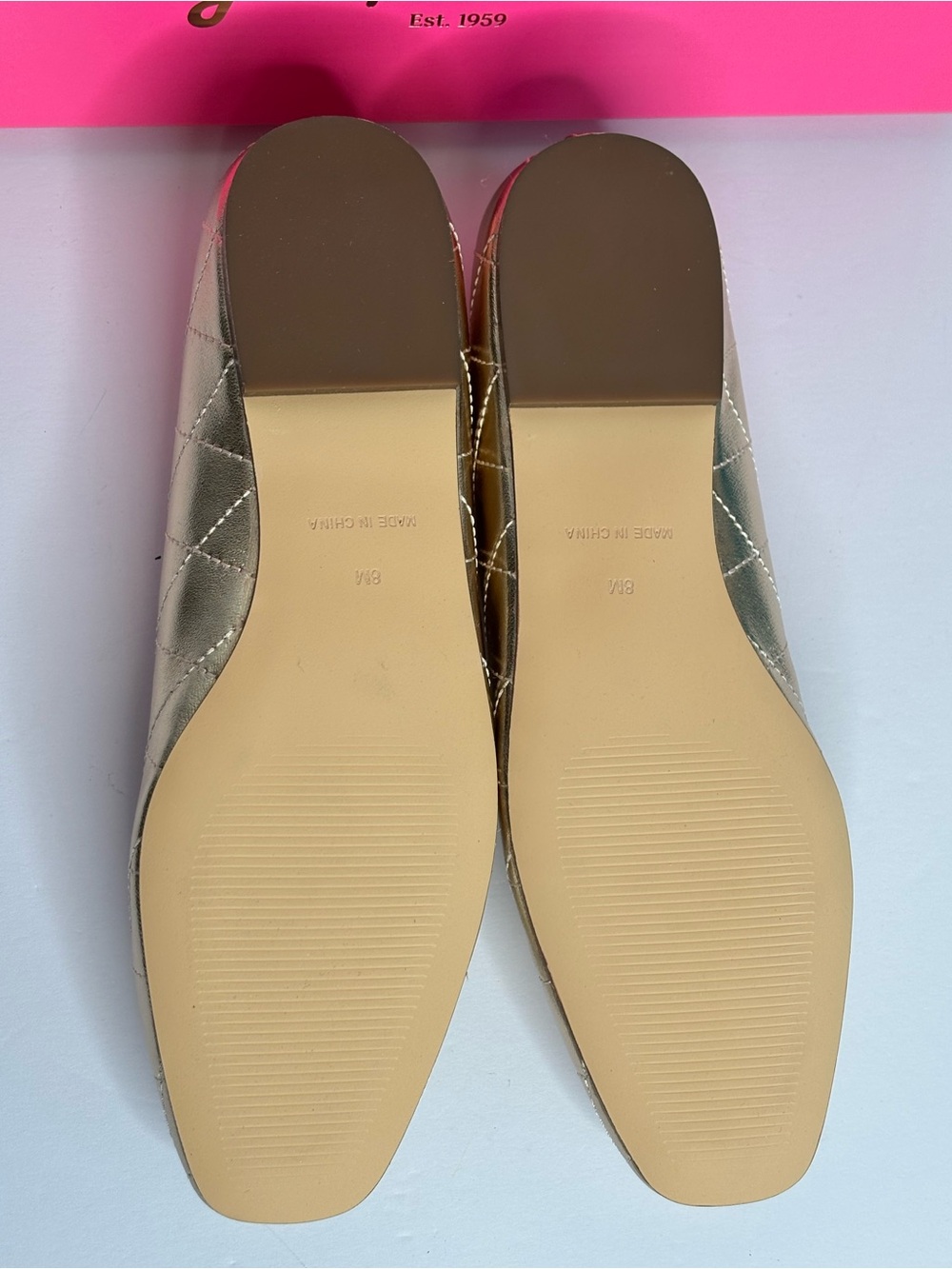 LILLY PULITZER GOLD METALLIC PATINA BALLET FLAT SHOES - Picture 6 of 7